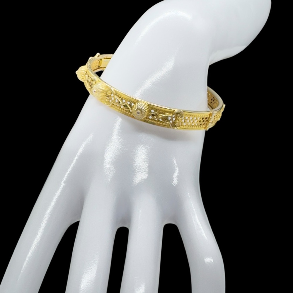 Vintage Designer Freirich Gold Tone Etruscan Style Bracelet